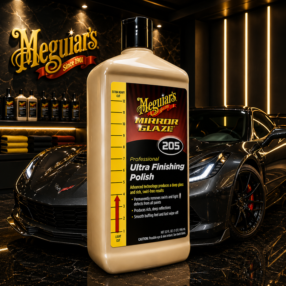 Meguiar's Pro M205 Ultra Finishing Polish Mirror Glaze, M20532, 32oz