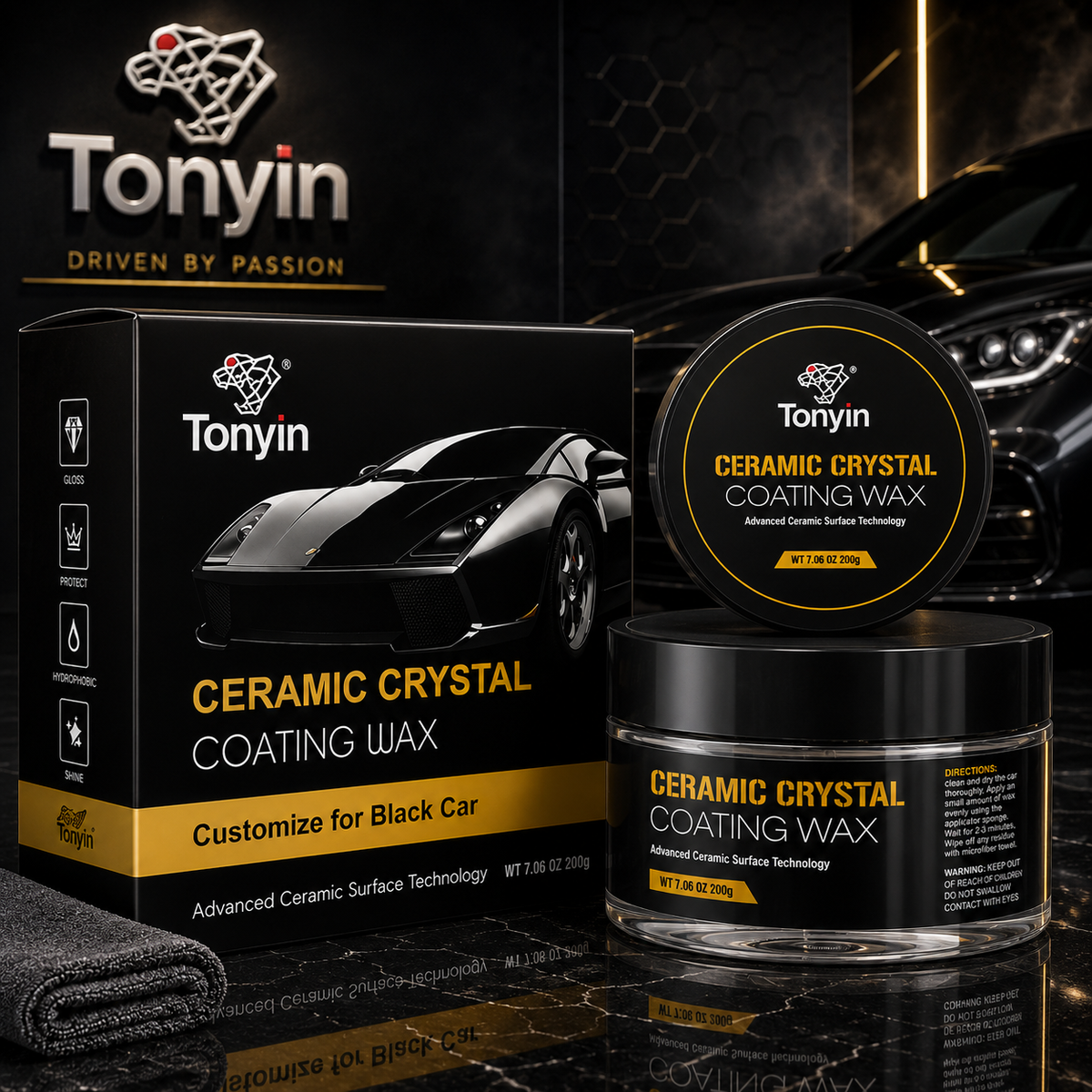 Tonyin Advanced CERAMIC CRYSTAL COATING WAX (Black Car wax) 200g