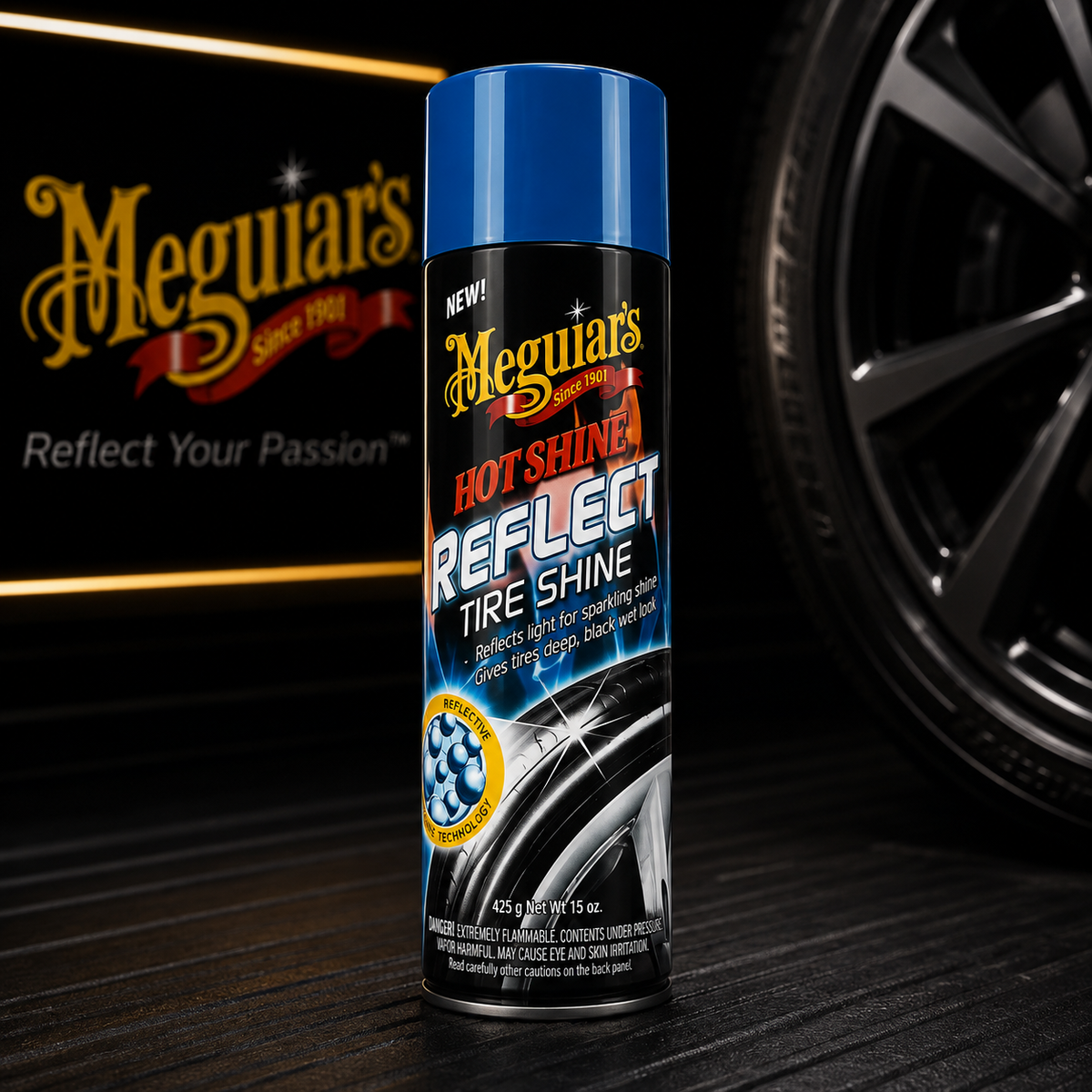 Meguiar's Hot Shine Reflect Tire Shine, G18715, 15oz (USA IMPORT)