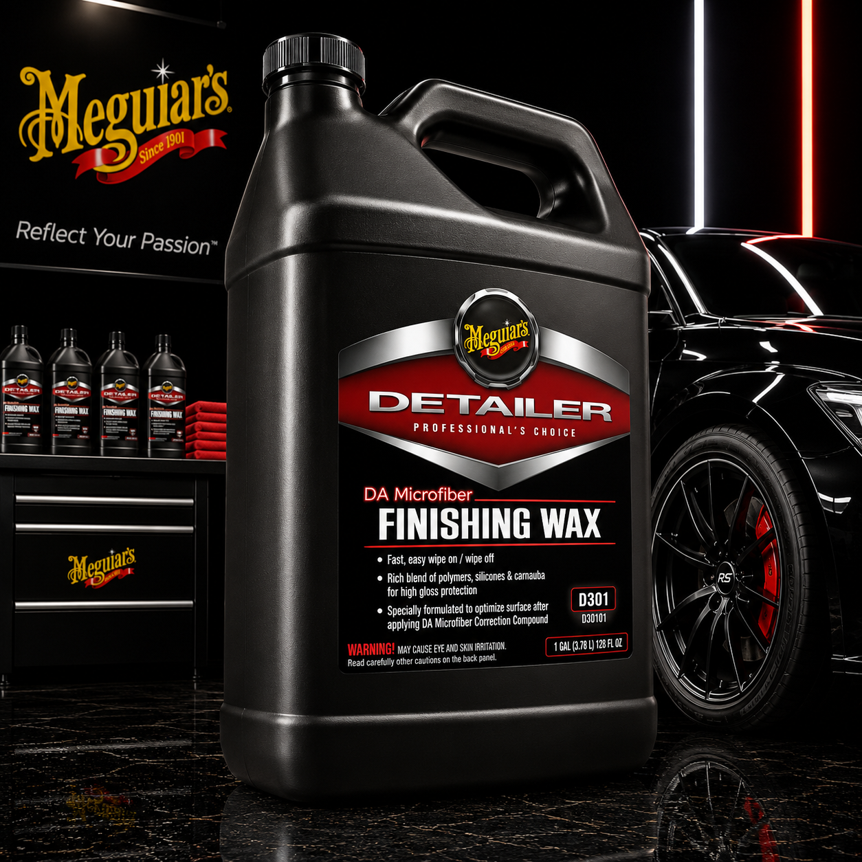Meguiar's Professional Detailer DA Microfiber Finishing Wax, D30101, 3.76 Liter (USA IMPORT)