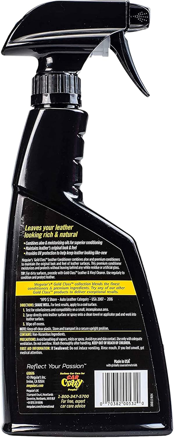 Meguiar's Gold Class Leather Conditioner, G18616, 16oz (USA IMPORT)