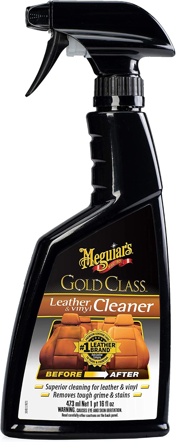 Meguiar's Gold Class Leather & Vinyl Cleaner, G18516, 16oz (USA IMPORT)