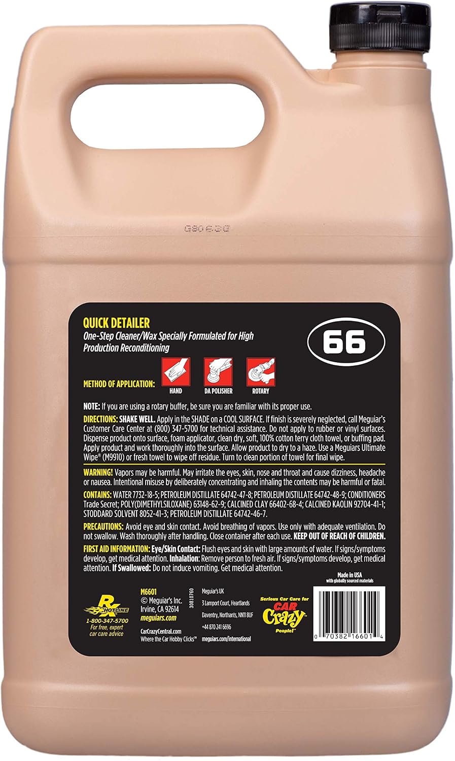 Meguiar's Professional Quik Detailer, M6601, 1gal (USA IMPORT)