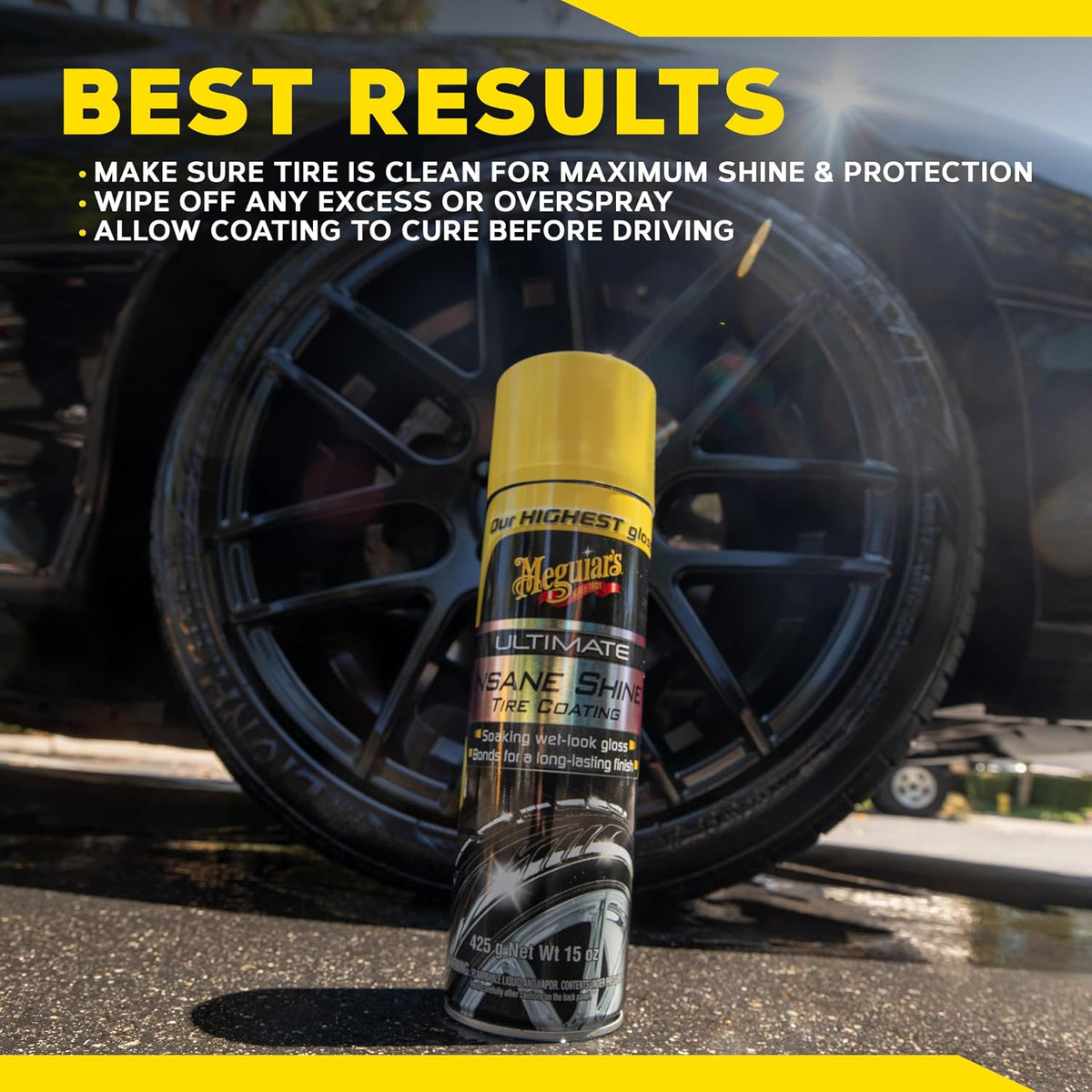 Meguiar's Ultimate Insane Tire Shine, G190315, 15oz (USA IMPORT)