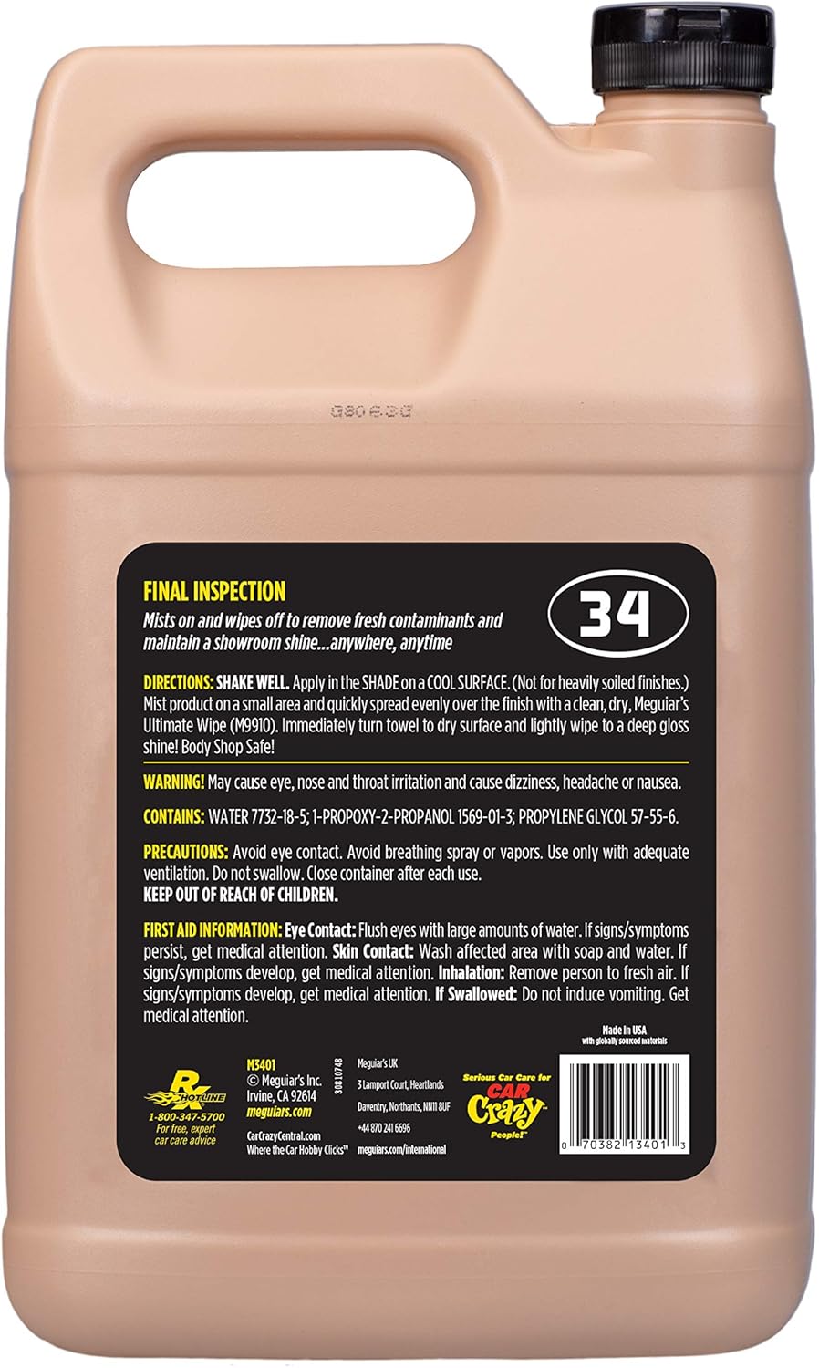 Meguiar's Professional M34 Final Inspection, M3401, 1gal (USA IMPORT)