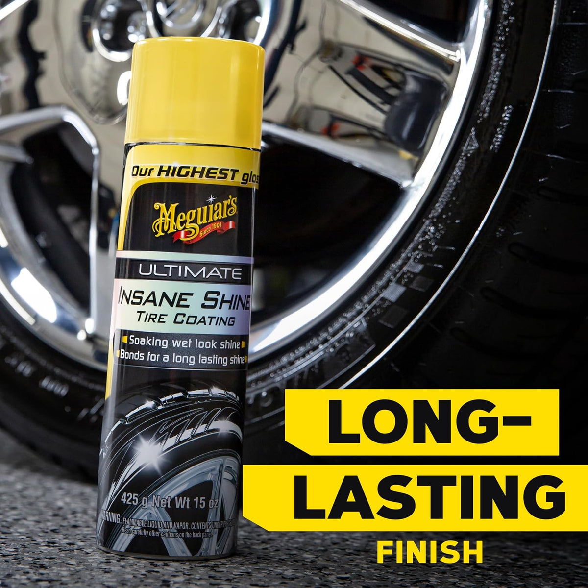 Meguiar's Ultimate Insane Tire Shine, G190315, 15oz (USA IMPORT)
