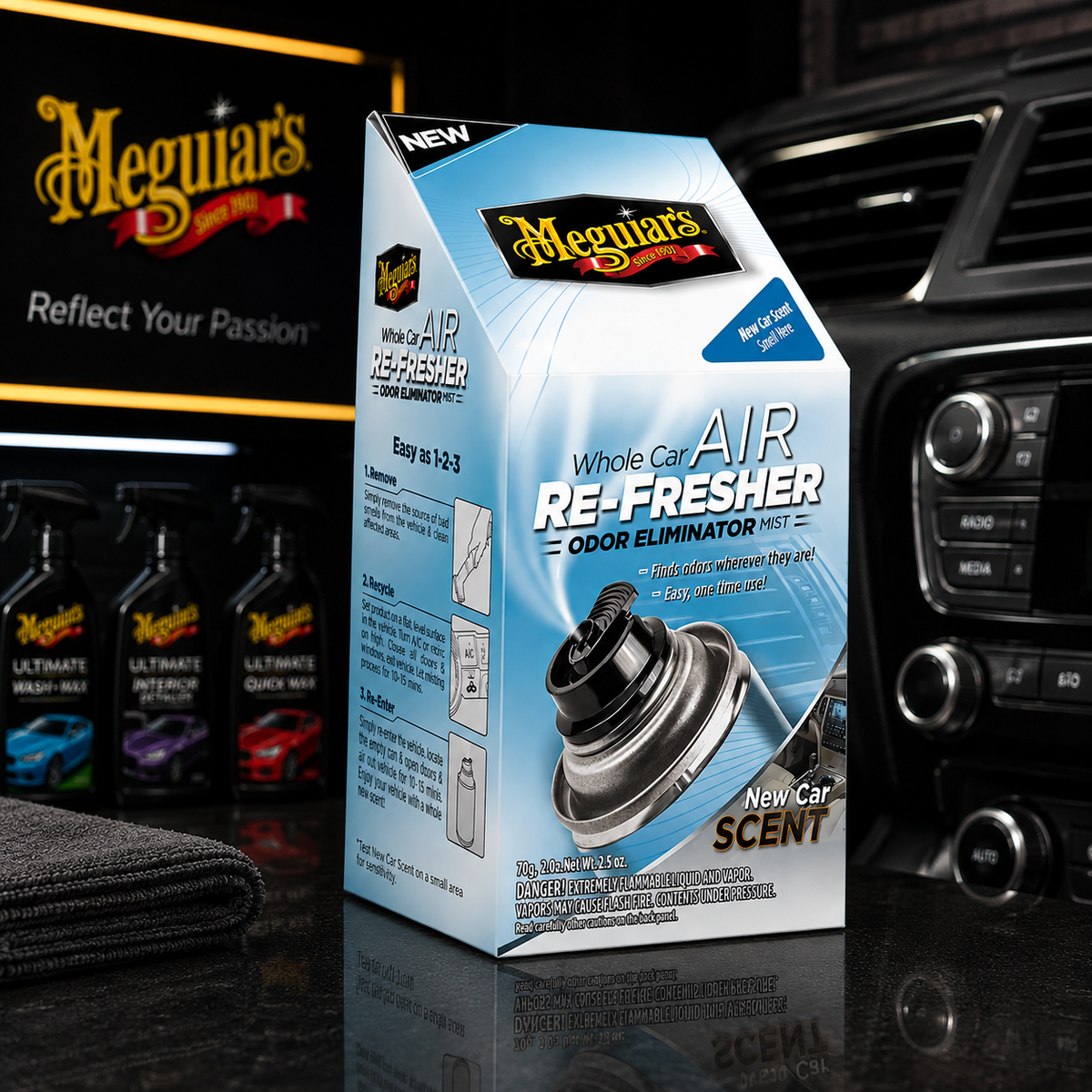 Meguiar's New Car Whole Car Air ReFresher, G16402, 2oz (USA IMPORT)