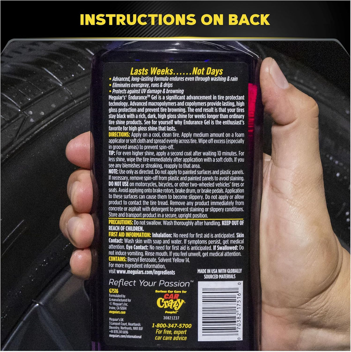 Meguiar's Gold Class Endurance Tire Gel, G7516, 16oz