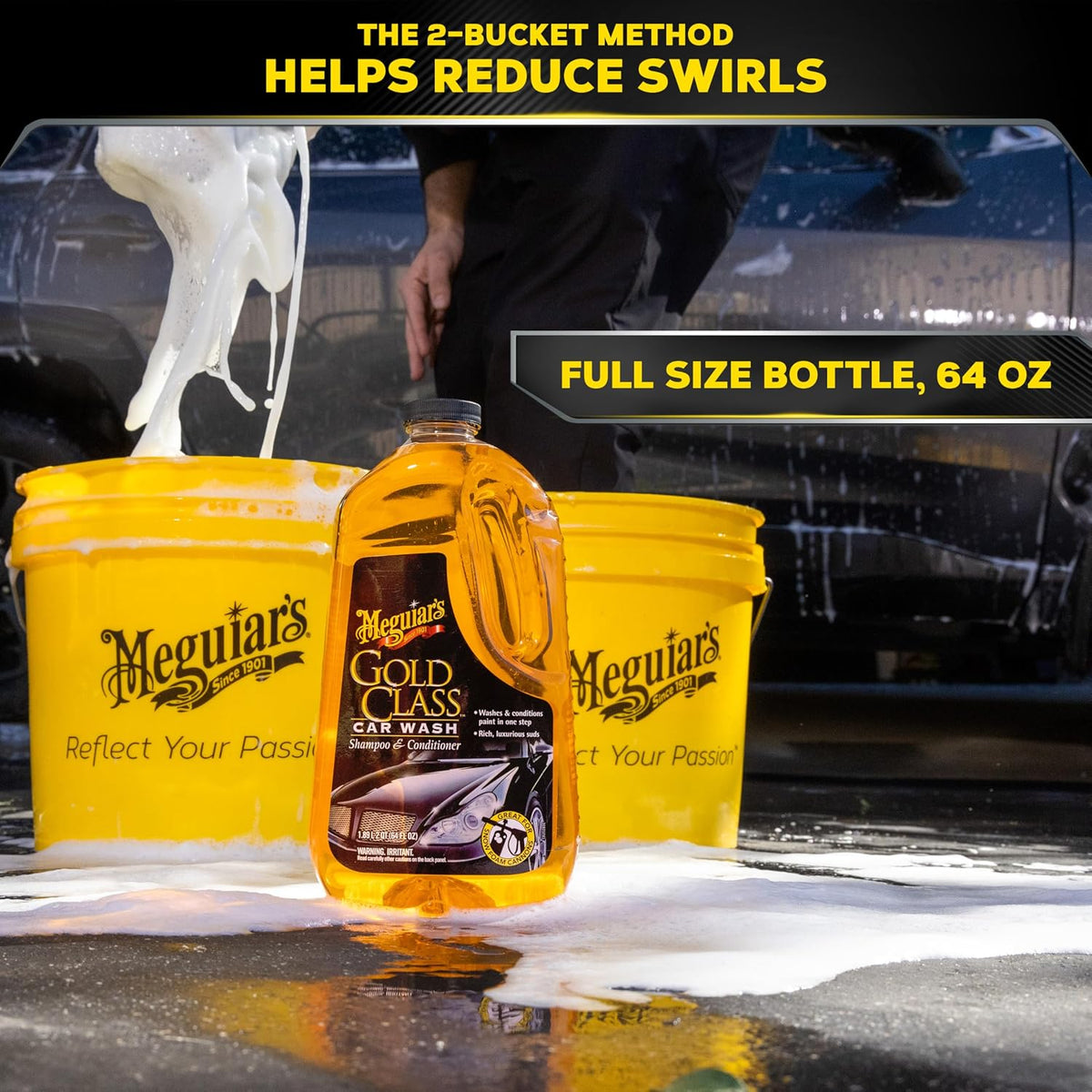Meguiar's Gold Class Car Wash Shampoo & Conditioner, G7164, 64oz (USA IMPORT)