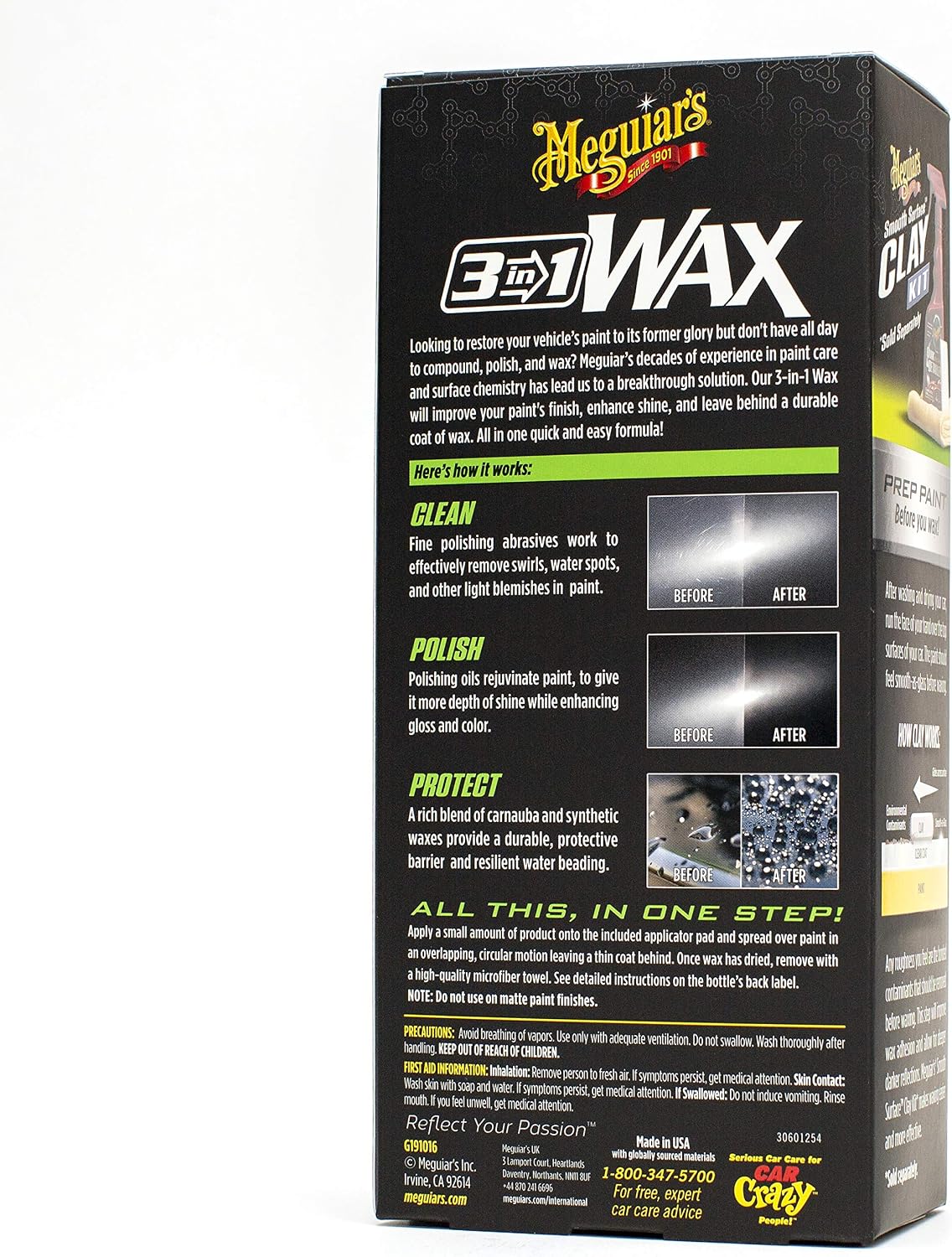 Meguiar's 3-In-1 Wax, G191016, 16oz (USA IMPORT)
