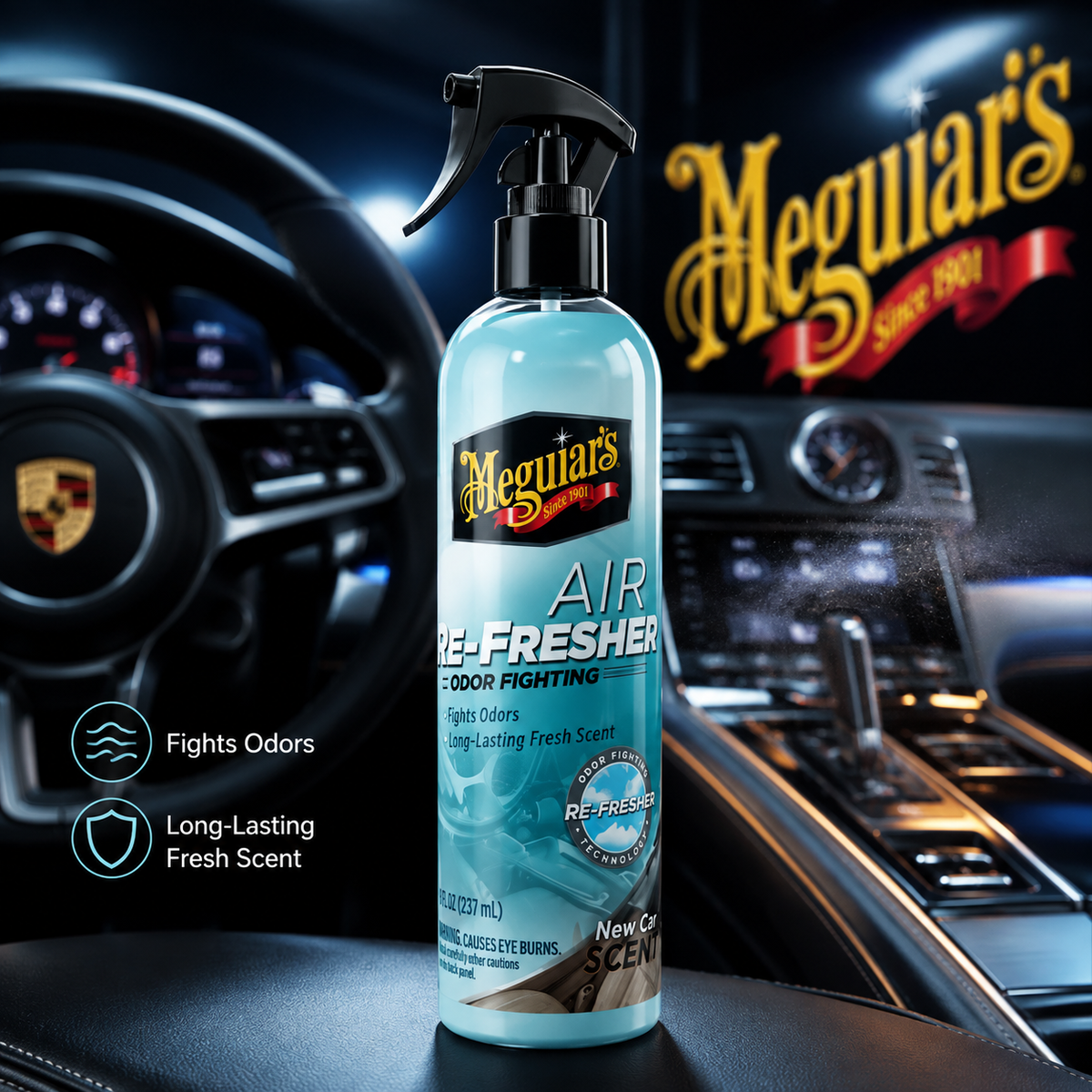 Meguiar's New Car Air Refresher Trigger, G250608, 8oz (USA IMPORT)