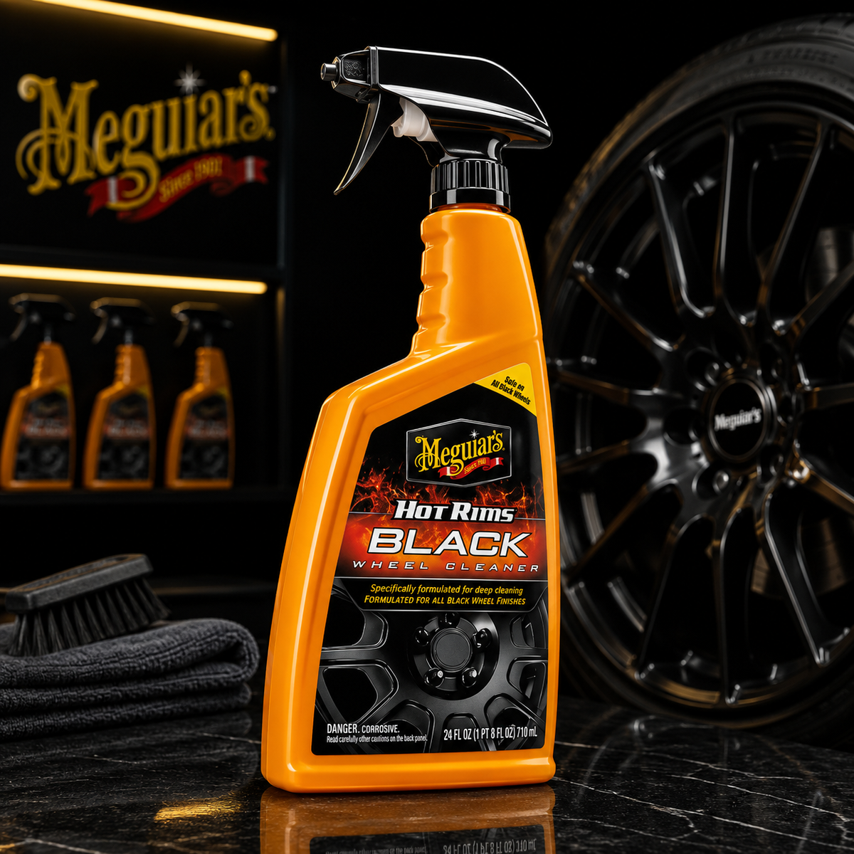Meguiar's Hot Rims Black Wheel Cleaner, G230524, 24oz (USA IMPORT)