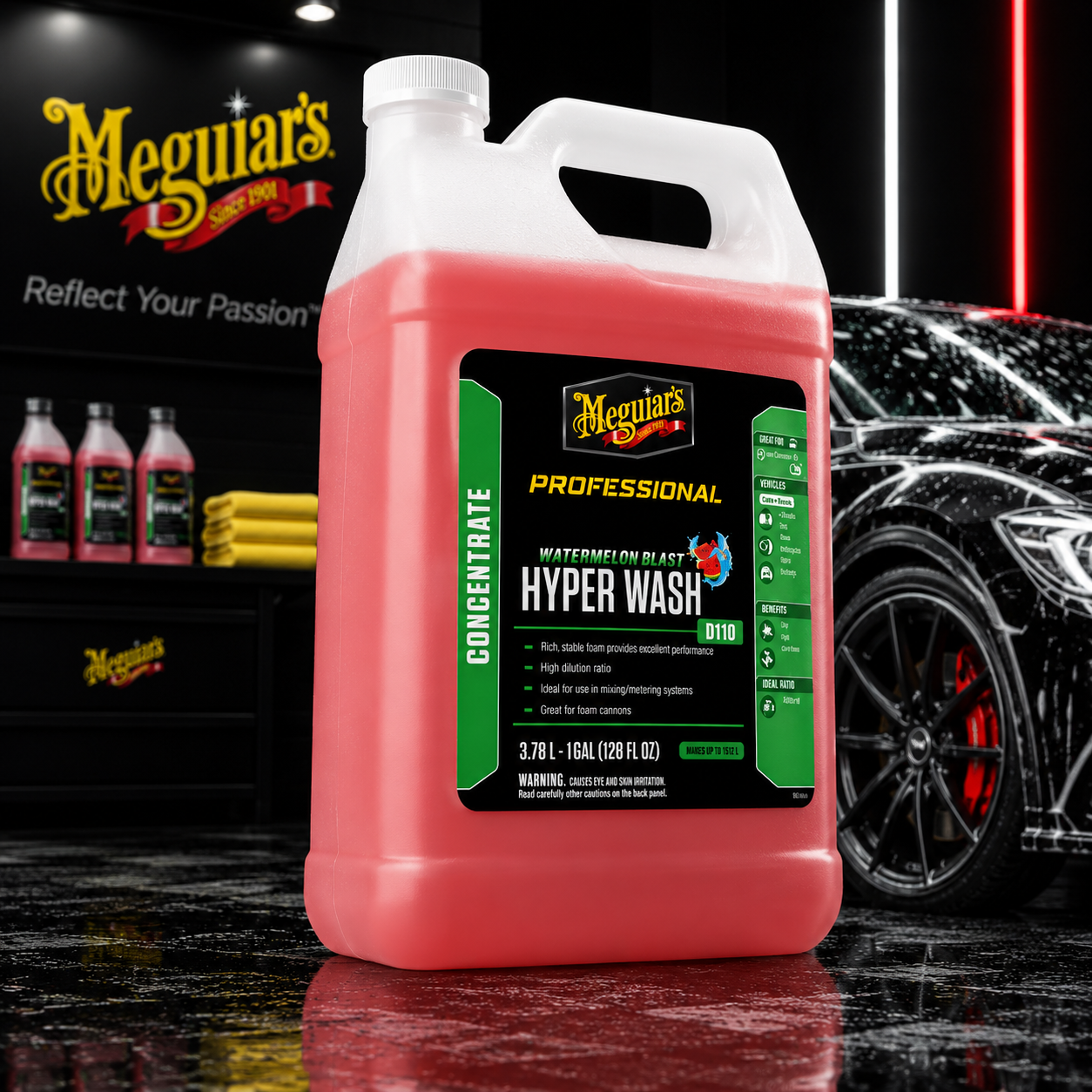 Meguiar's Professional Detailer Hyper-Wash Car Shampoo, D11001, 1gal/ 3.78 Liters (USA IMPORT)