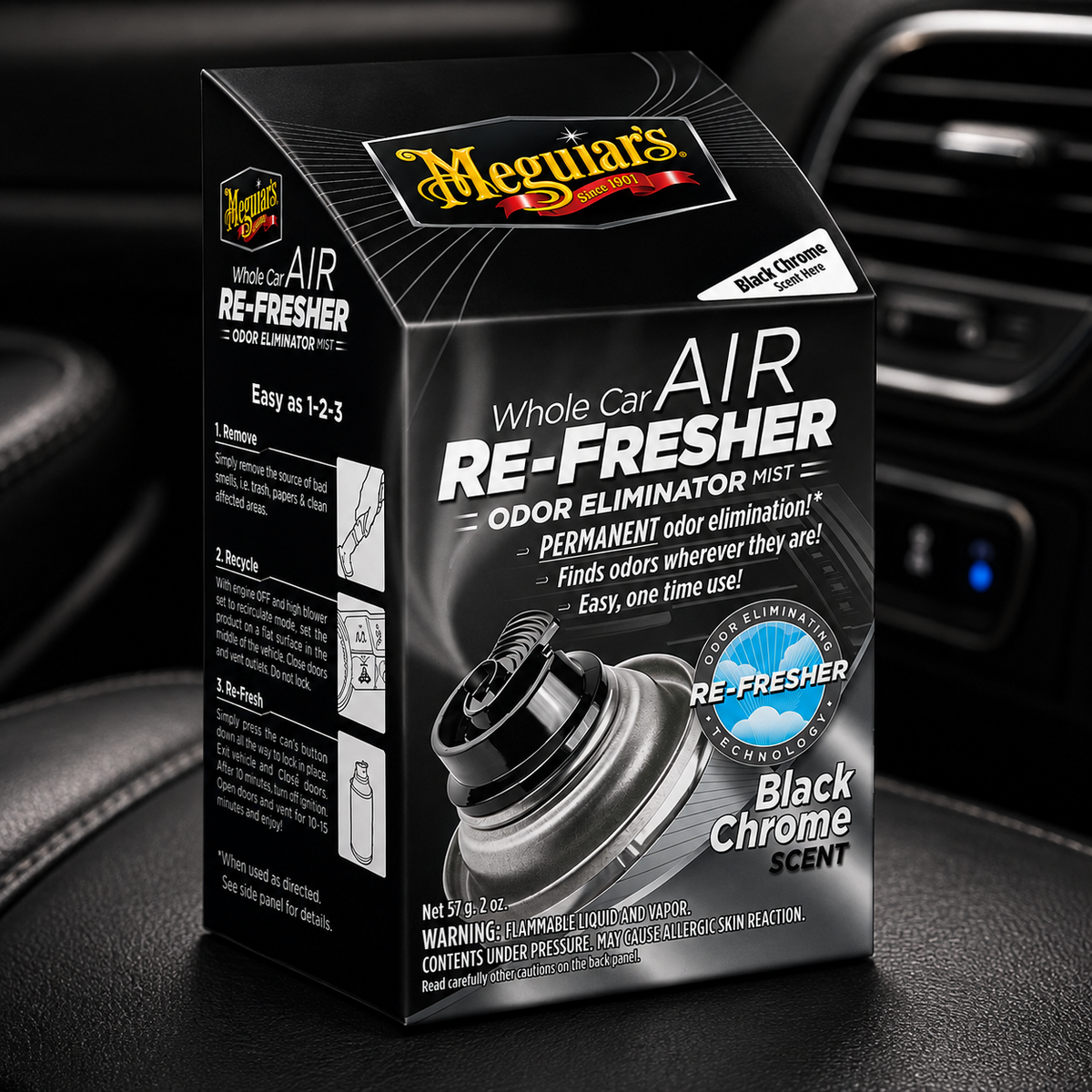 Meguiar's Black Chrome Whole Car Air ReFresher, G181302, 2oz (USA IMPORT)