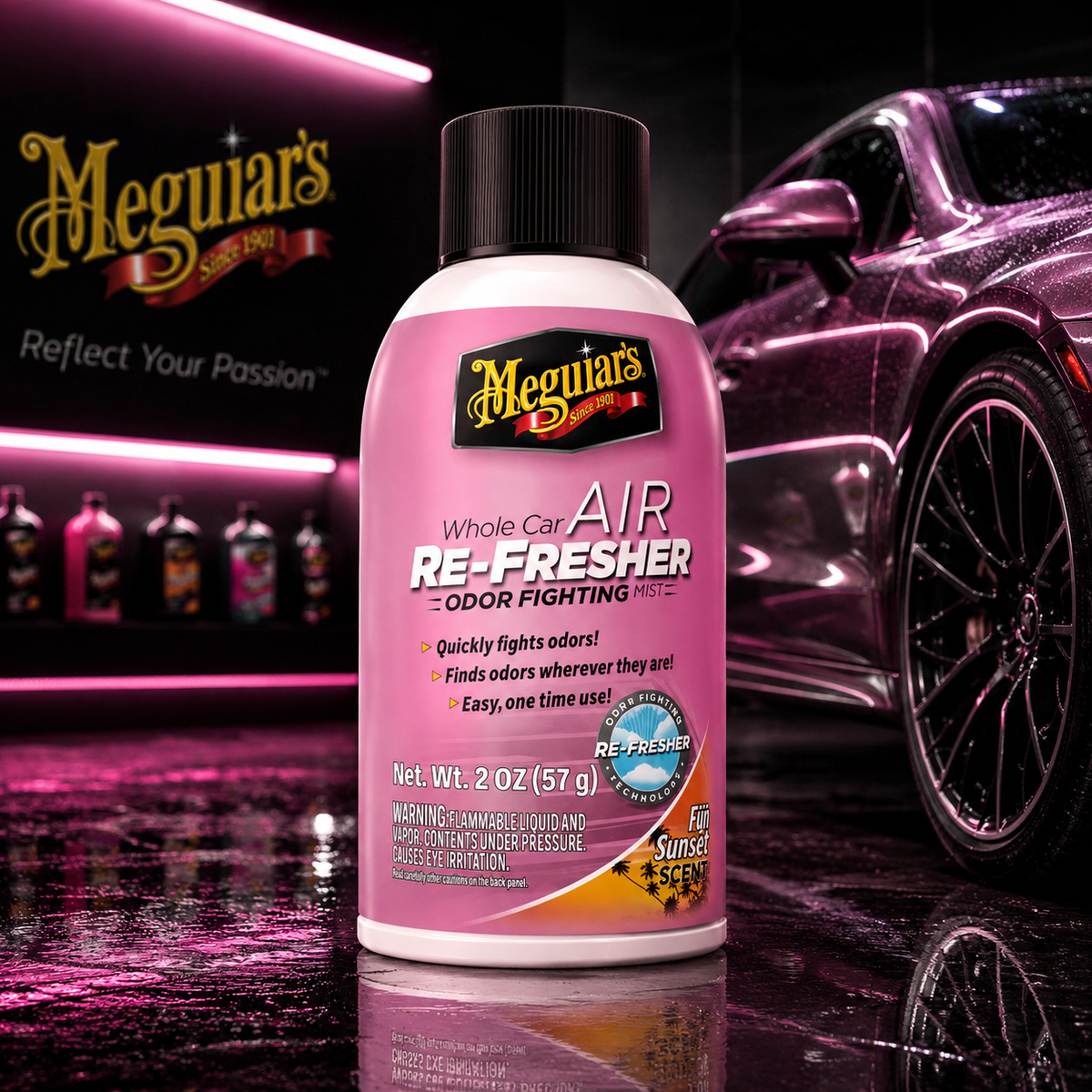 Meguiar's Fiji Sunset Whole Car Air ReFresher, G201502, 2oz