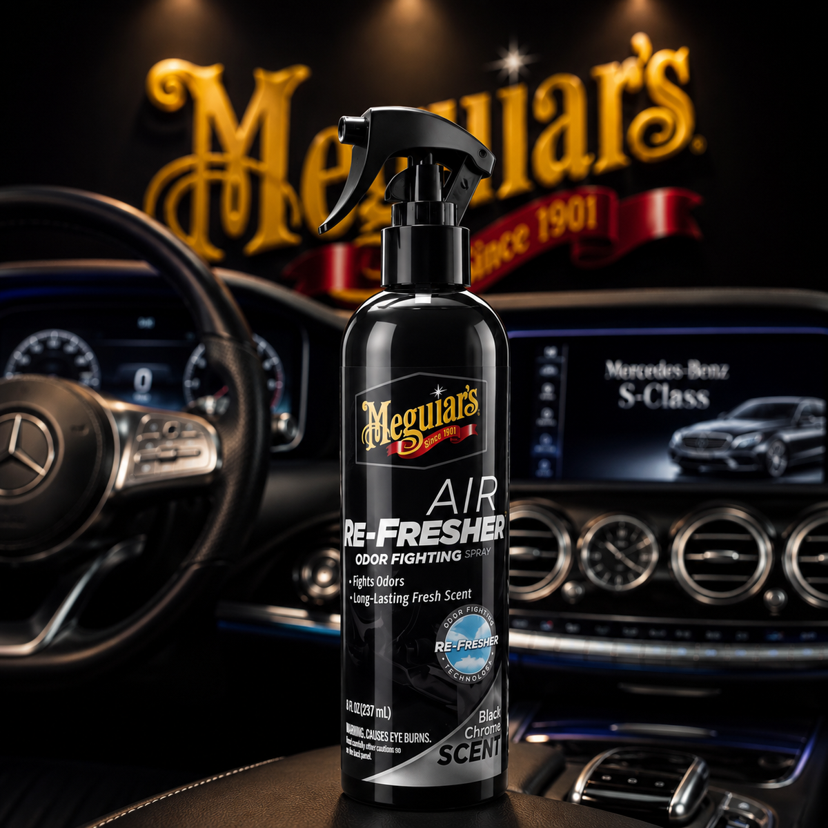 Meguiar's Black Chrome Air Refresher Trigger, G250708, 8oz (USA IMPORT)