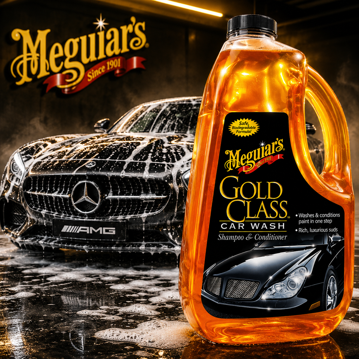 Meguiar's Gold Class Car Wash Shampoo & Conditioner, G7164, 64oz (USA IMPORT)
