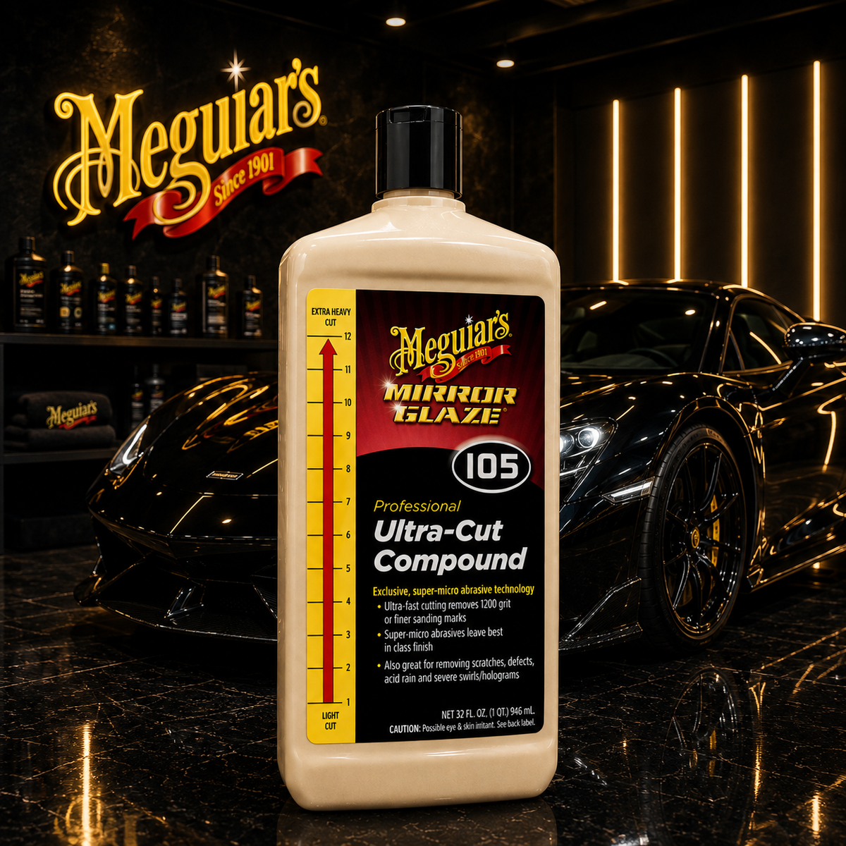 Meguiar's Mirror Glaze Ultra Cut Compound 32oz M10532 (USA IMPORT)