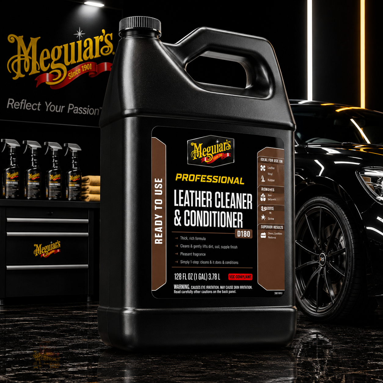 Meguiar's Professional Detailer Leather Cleaner & Conditioner, D18001, 3.78 Liters (USA IMPORT)